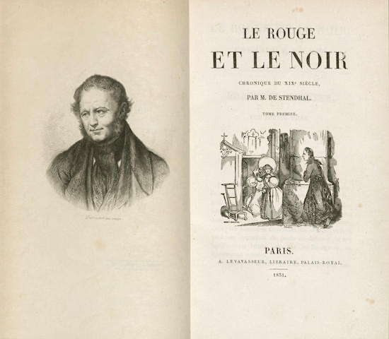 An image of Marie-Henri Beyle (M. de Stendahl) and one of the original editions of his work Le Rouge et Le Noir