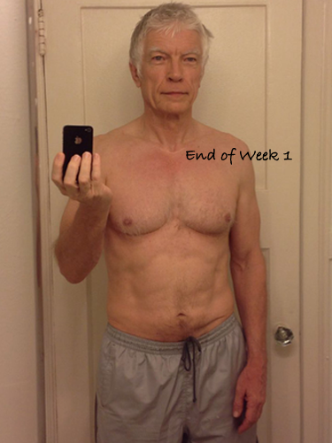 A portrait of Roddy after one-week of starvation.